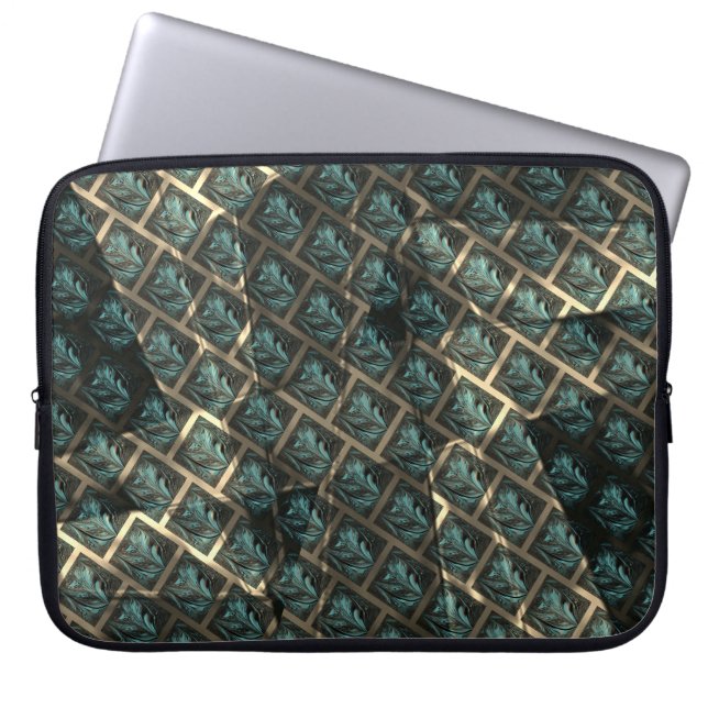 Capa Para Notebook efeito de tijolo cinza azulado, sob ponto escuro e (Frente)