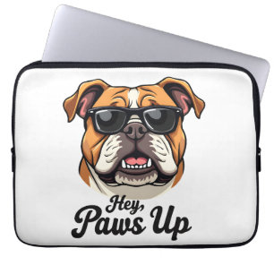 Capa Para Notebook Ei Patas para Cima Bulldog Vintage com Óculos de S