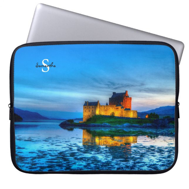 Capa Para Notebook Eilean Donan Castle Neoprene bolsa de laptop 15" (Frente)