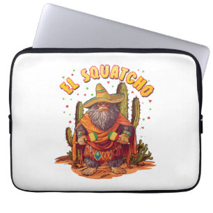 Capa Para Notebook El Squatcho Bigfoot com Maraca, Sombrero e Ponc