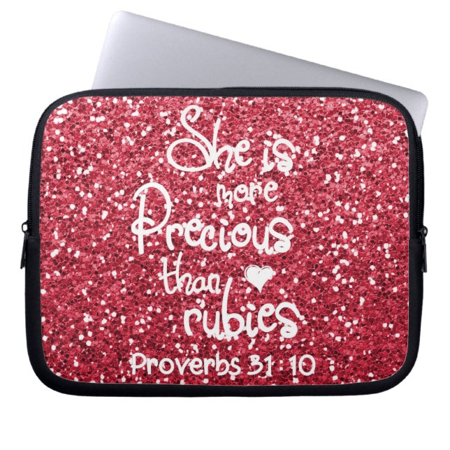 Capa Para Notebook Ela É Mais Precioso Do Que O Rubis Proverbs Glitte (Frente)