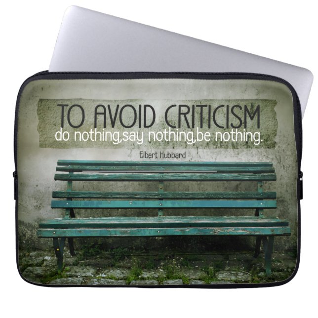 Capa Para Notebook Elbert Hubbard Inspirational Citação "Crítica" (Frente)