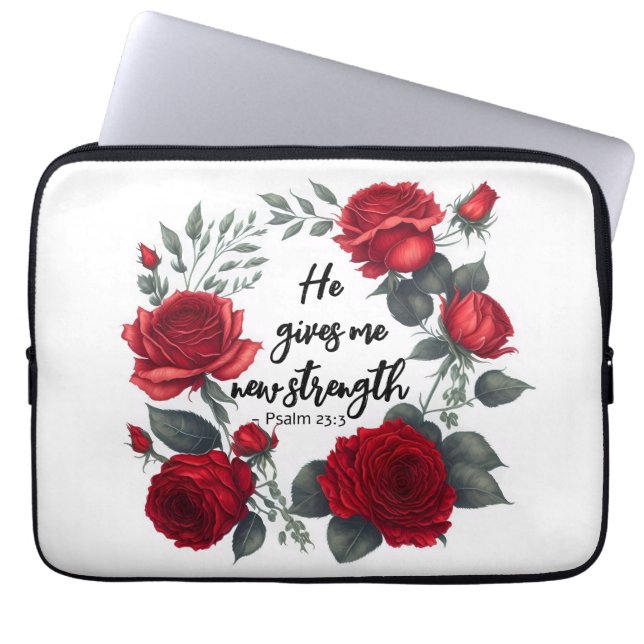 Capa Para Notebook Ele Me Dá Uma Nova Força (Frente)