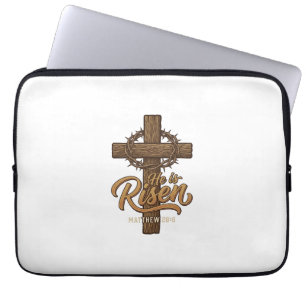 Capa Para Notebook Ele Ressuscitou Cruz Coroa de Espinhos Camiseta Cr