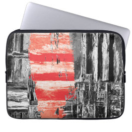 Capa Para Notebook Electronics Bag – Red Pulse Abstract Design