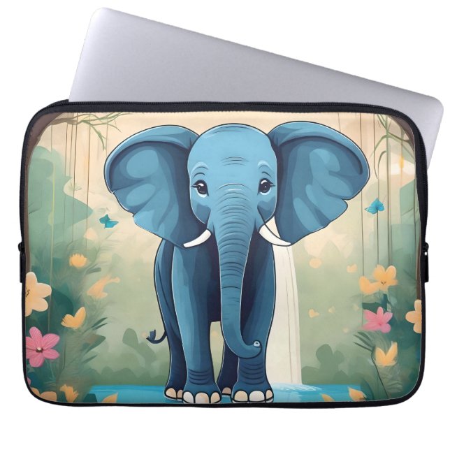 Capa Para Notebook Elefante Balear Azul, (Frente)