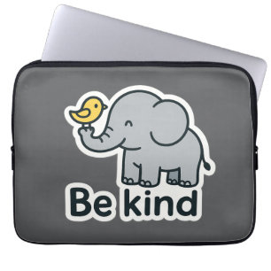 Capa Para Notebook Elefante bonito e adesivo de aves