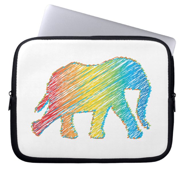 Capa Para Notebook Elefante com Linhas (Frente)