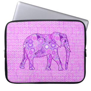 Capa Para Notebook Elefante de espiral frontal - roxo e orquídea