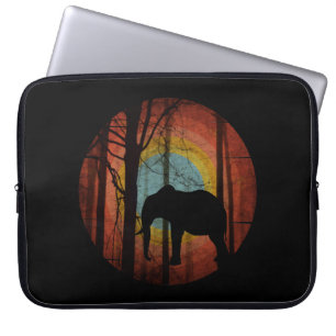 CAPA PARA NOTEBOOK ELEFANTE NA FLORESTA DE MADEIRA