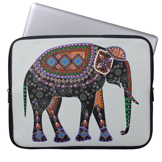 Capa Para Notebook Elefante ornamentado (Frente)