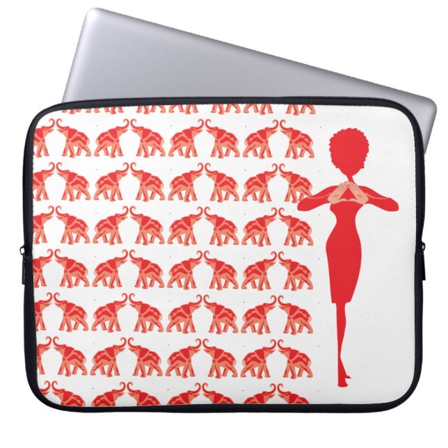 Capa Para Notebook Elefante vermelho (Frente)
