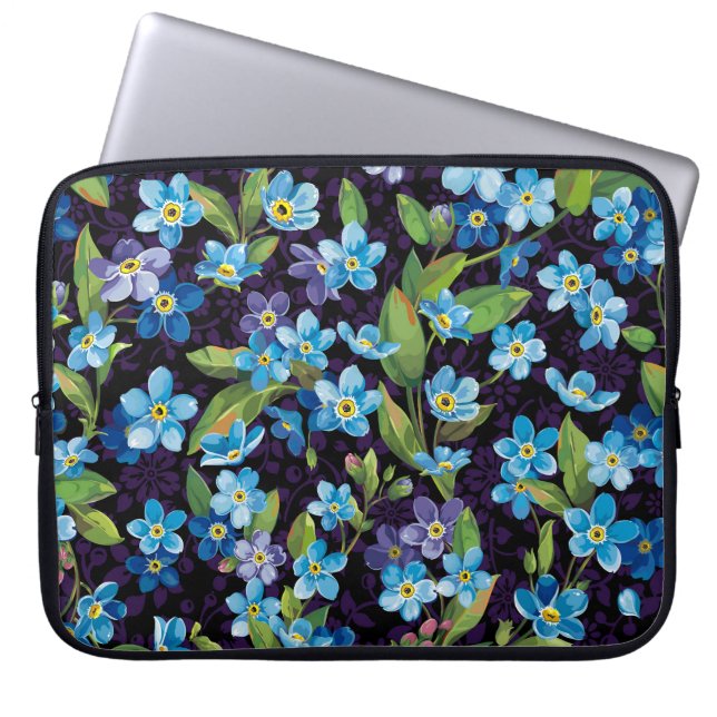 Capa Para Notebook Elegance Forget-Me-Not Floral Patterno (Frente)