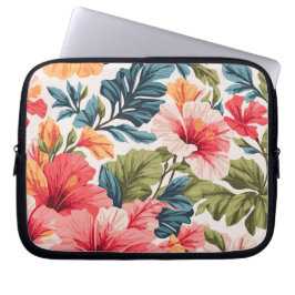 Capa Para Notebook Elegância das Flores Tropicais de Hibisco