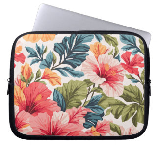 Capa Para Notebook Elegância das Flores Tropicais de Hibisco