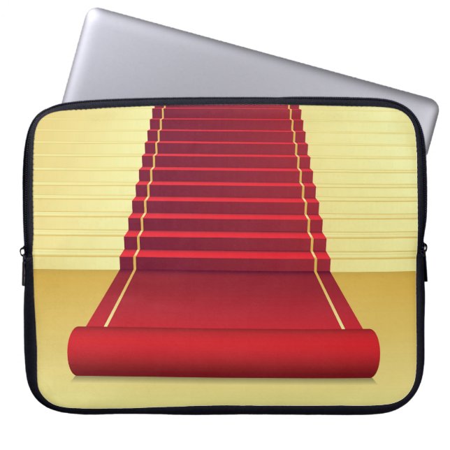 Capa Para Notebook Elegância de tapetes vermelhos: fundo de vindima. (Frente)