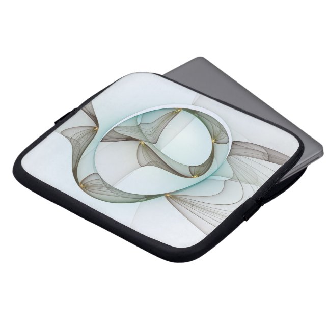 Capa Para Notebook Elegância Dourada abstrato Moderna Turquesa Brown (Frente Topo)