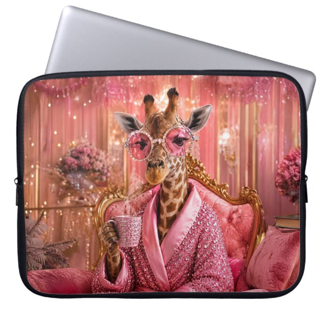 Capa Para Notebook Elegância Dourada em Rosa (Frente)