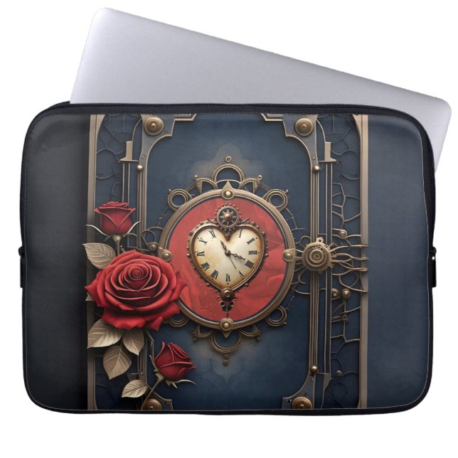 Capa Para Notebook Elegância Eterna – Coração Mecânico (Frente)