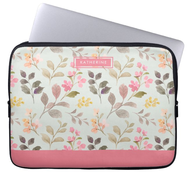 Capa Para Notebook Elegância Floral Boho Estiloso Fofo  (Frente)