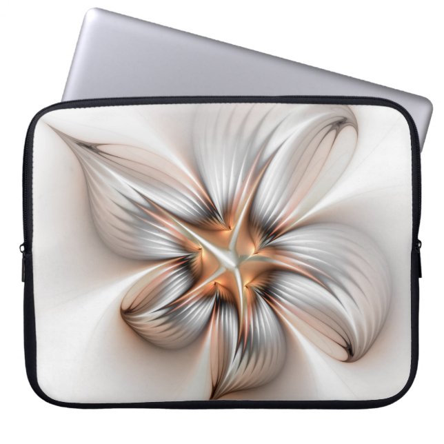 Capa Para Notebook Elegância Floral Moderna Abstrato de Arte Fractal (Frente)
