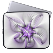Elegância Floral Moderna Abstrato Violet Art