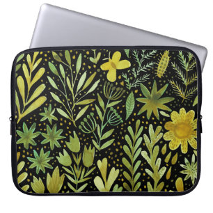 Capa Para Notebook Elegância Floral: Padrão Vintage Watercolor