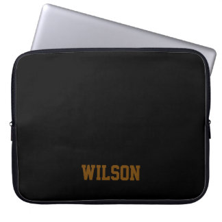Capa Para Notebook Elegant black &gray monogram name 