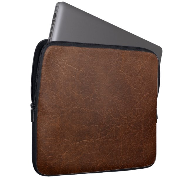 Capa Para Notebook Elegant Brown Leather Texture (Frente Esquerda)