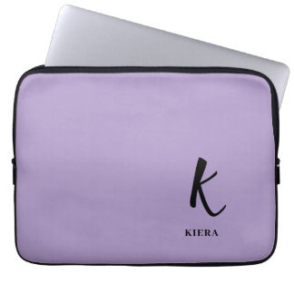 Capa Para Notebook Elegant Lavender Monogram Laptop Sleeve