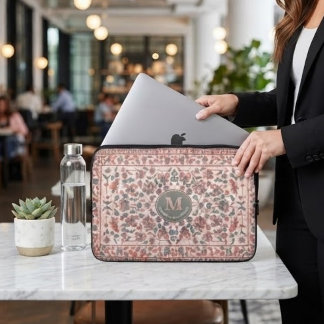 Capa Para Notebook Elegant Vintage Persian Floral Warm Terra-Cotta