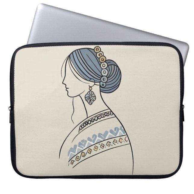 Capa Para Notebook Elegante Bolsa de laptop de arte popular ucraniana (Frente)