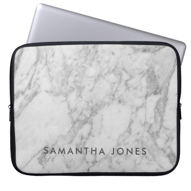 Capa Para Notebook Elegante branco de textura arquitetônica (Frente)
