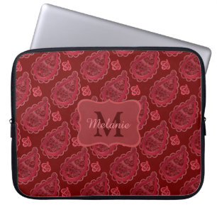 Capa Para Notebook Elegante Burgundy Paisley Pattern Personalizado