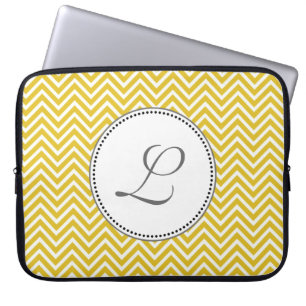 Capa Para Notebook Elegante, clássico chevron amarelo ensolarado zigz