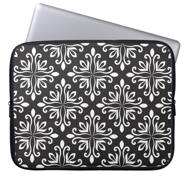 Capa Para Notebook Elegante Damask: Deco de Arte Floral (Frente)