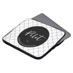 Capa Para Notebook Elegante de Graduação da Escola de Aviação Piloto 