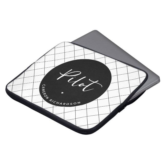 Capa Para Notebook Elegante de Graduação da Escola de Aviação Piloto  (Frente Topo)