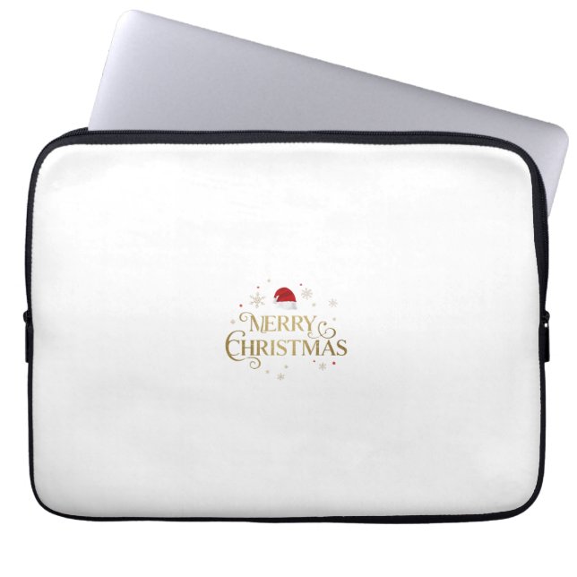 Capa Para Notebook Elegante Design de Natal Dourado e Vermelho (Frente)