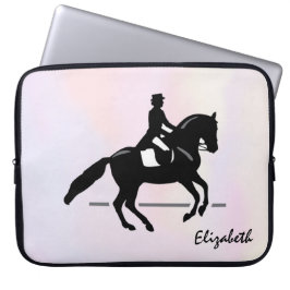 Capa Para Notebook Elegante Dressage Rider em um Fundo de Aquarela
