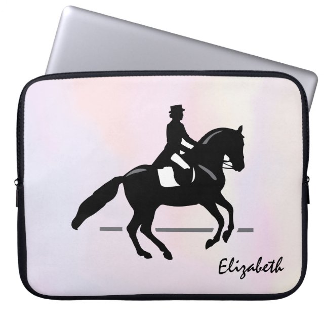 Capa Para Notebook Elegante Dressage Rider em um Fundo de Aquarela (Frente)