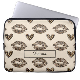 Capa Para Notebook Elegante Estampa de Guepardo Bege e Preto