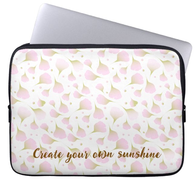 Capa Para Notebook Elegante Estojo Rosa Pó Personalizado Com Citação (Frente)