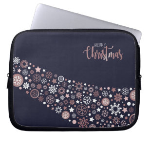 Capa Para Notebook Elegante floco de neve de rosa de natal alegre