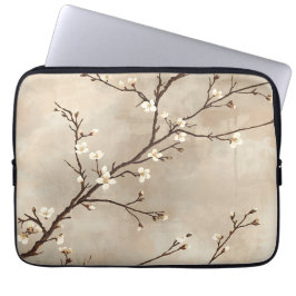 Capa Para Notebook Elegante Flor Branca Ramo Minimalista