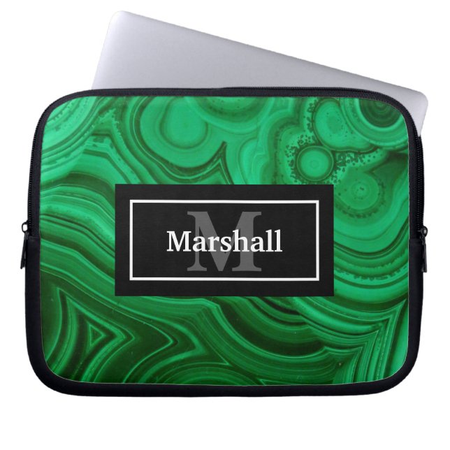 Capa Para Notebook Elegante Green Malachite Rock Design (Frente)
