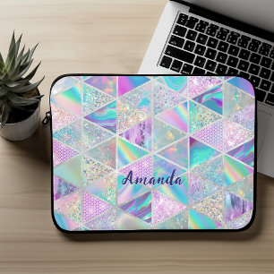 Capa Para Notebook Elegante holográfico moderno falso geométrico prat