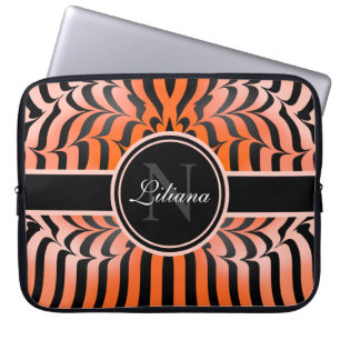 Capa Para Notebook Elegante Impressão de Escórias Estéticas Laranja e