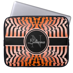 Capa Para Notebook Elegante Impressão de Escórias Estéticas Laranja e
