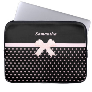 Capa Para Notebook Elegante Laptop com Diamantes Preto e Rosa